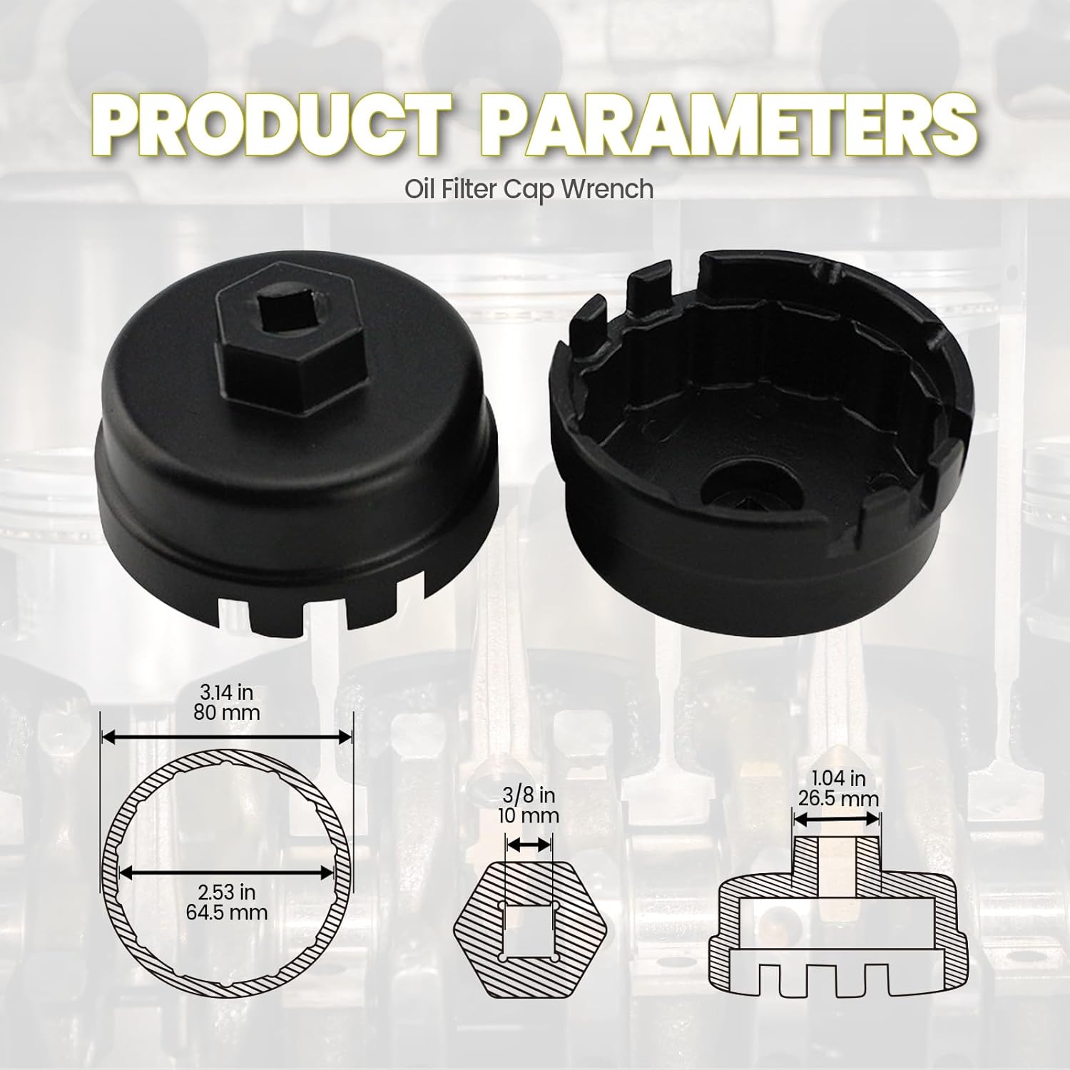 64mm 14 Flute Oil Filter Cap Wrench U4046
