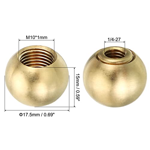 25mm Brass Ball Lamp Finials Caps Knob, 2 Set T895802