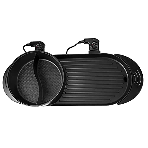 2 in 1 Electric BBQ Grill and Smokeless Hot Pot with Dual Temp Control P94674