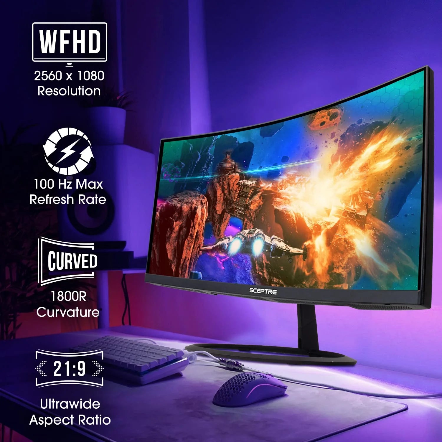 Curved 30" 21:9 UltraWide LED Monitor 2560x1080p H3895