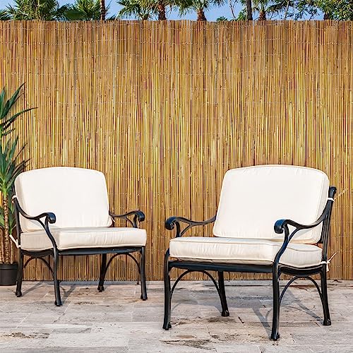 6ft x 8ft x 0.4" Natural Bamboo Fence Rolled Bamboo Fencing S211