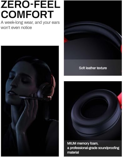 Black Wireless Gaming Headset with 2.4GHz Bluetooth 5.3, 100Hrs Battery, Noise Canceling Mic, 50mm Drivers R796345