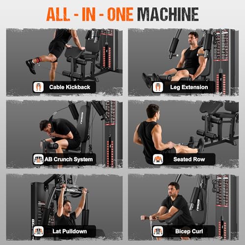 Multifunctional Home Gym Equipment with 140LBS Weight Stack E7705