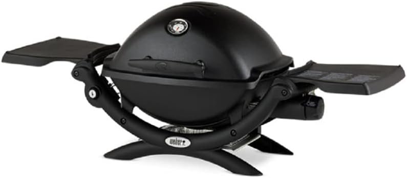 Black LP Gas Grill with Portable Cart and Grill Cover Bundle L55705