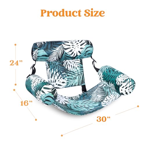 Inflatable Pool Lounge Chair with Plant Pattern R289
