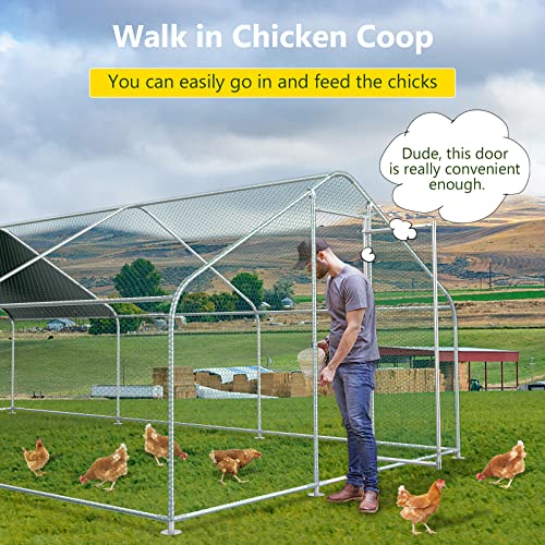 10x20FT Metal Chicken Run with Roof and Waterproof Cover Q5430
