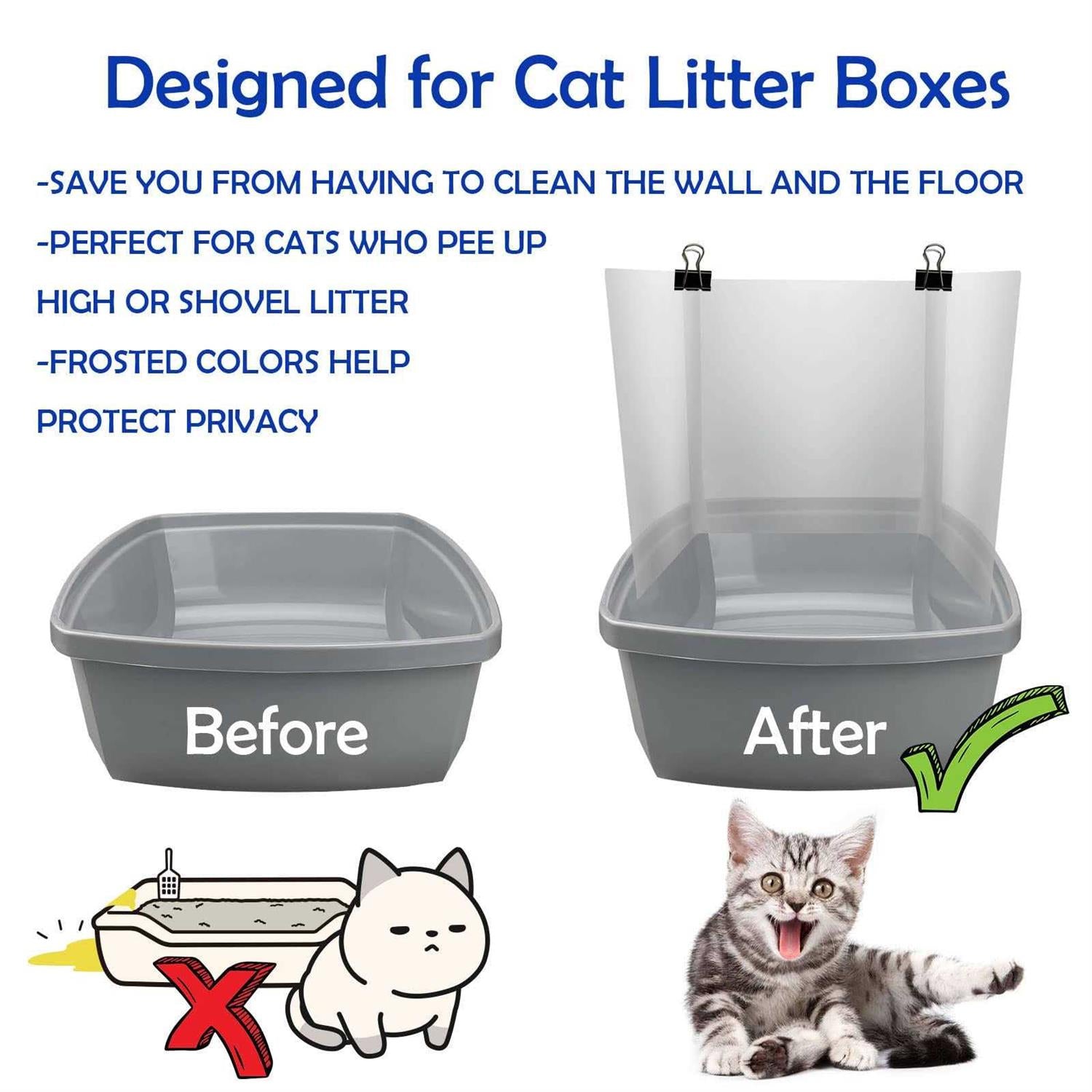 3 Pcs Cat Litter Box Pee Shields C49220