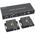 HDMI Extender Splitter 1 in 2 Out Over Cat5e/6/7 with Two Loop-Out Local Display Repeater Support 1080p EDID POC O41347