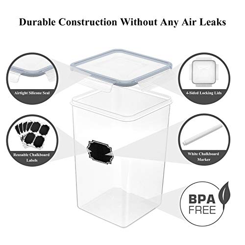 4 Pieces 5.2L BPA Free Airtight Food Storage Canisters Z3712