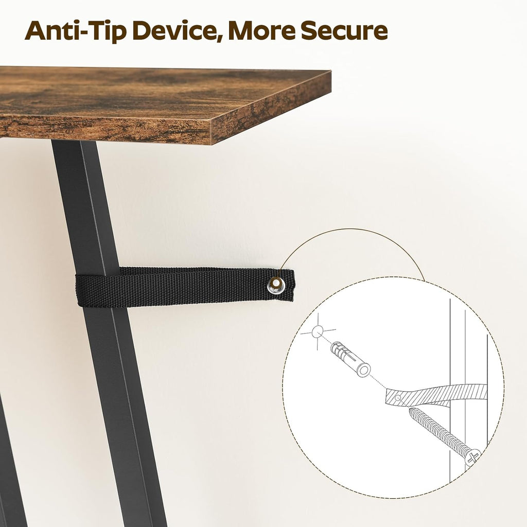 Rustic Brown and Black Console Table E79873