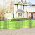 Black Metal Garden Fence 24 in H x 10 ft L 5 Panels + 6 Stakes O957082