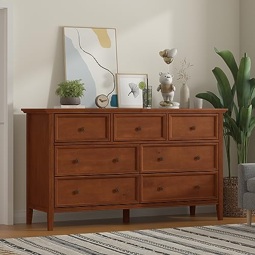 White 7 Drawer Solid Wood Dresser C9627