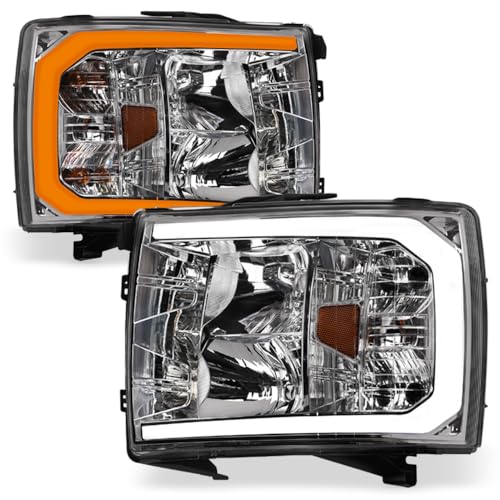 Black Housing LED Strip Bar Headlights With Amber Reflector E704