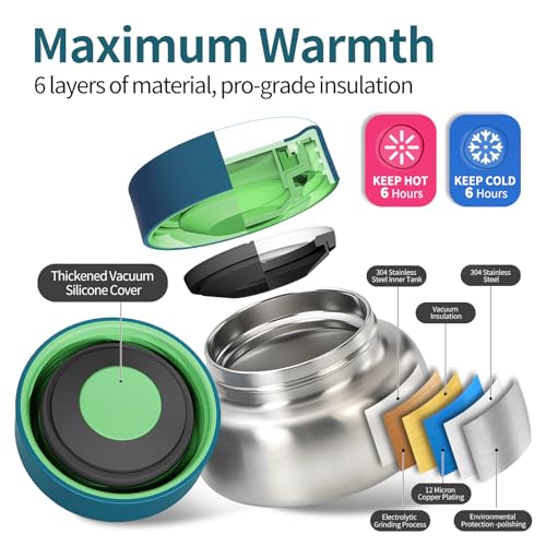 Green Insulated 4 Compartment Bento Box M5692