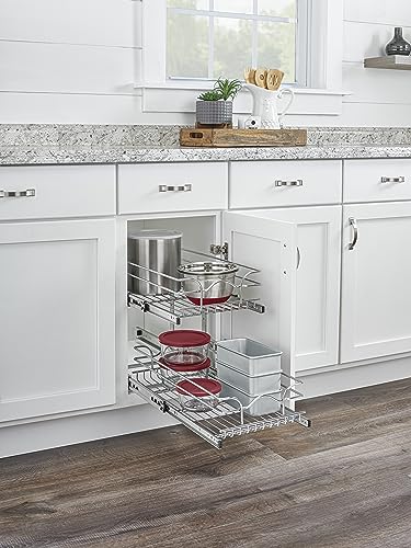 Steel Wire 2 Tier Pull Out Cabinet Organizer K751734