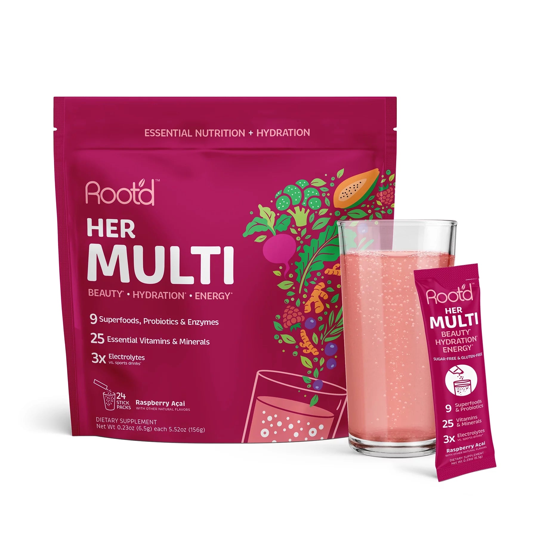 24 Vitamin Drink Mix Packets Sugar-Free Multivitamin Powder R301
