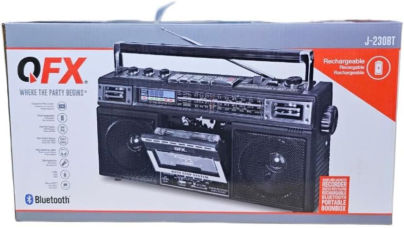 Rechargeable AM/FM Radio Bluetooth Boombox S891619