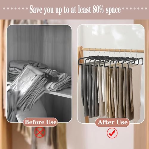 20pcs Black Velvet Trouser Hangers with Swivel Hook F90220
