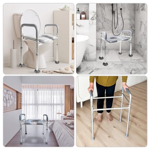 Elongated Raised Toilet Seat with Handles V38100