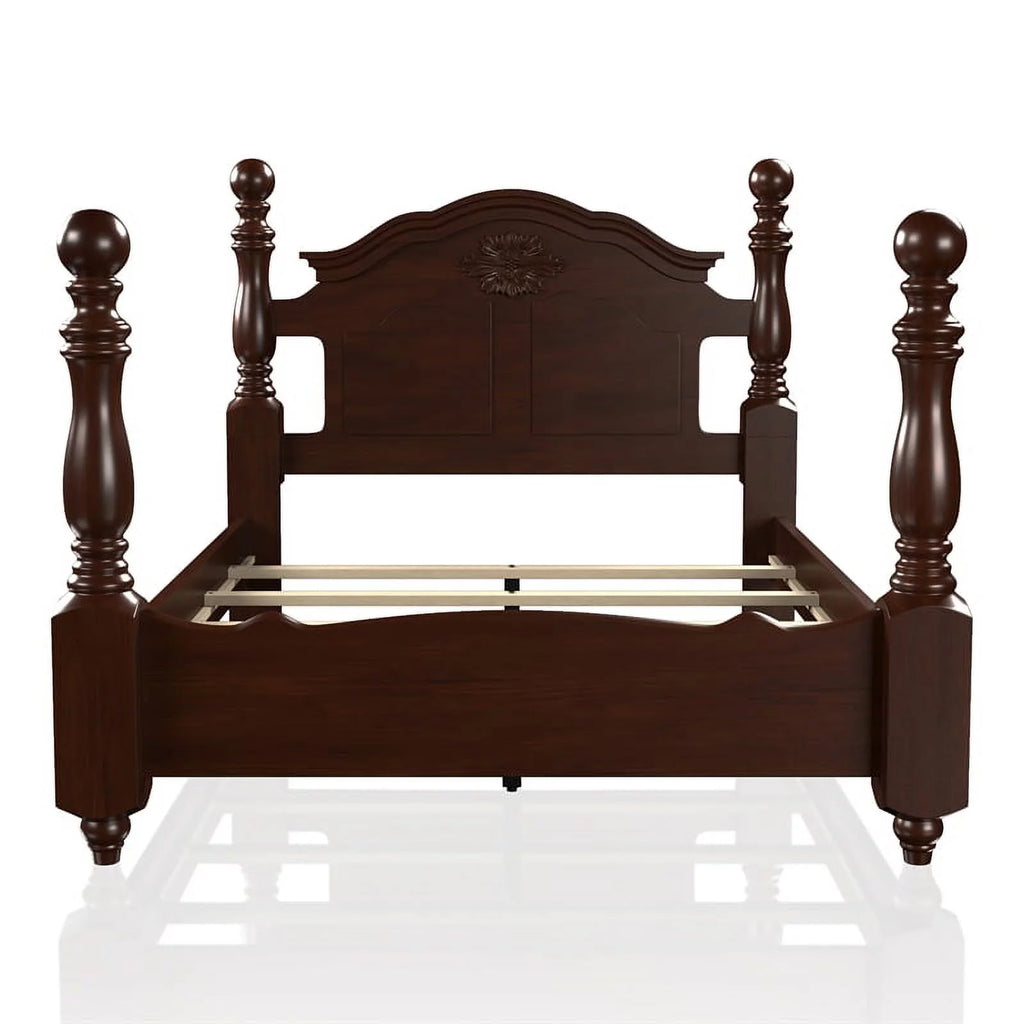 Solid Wood California King Bed in Brown E62823