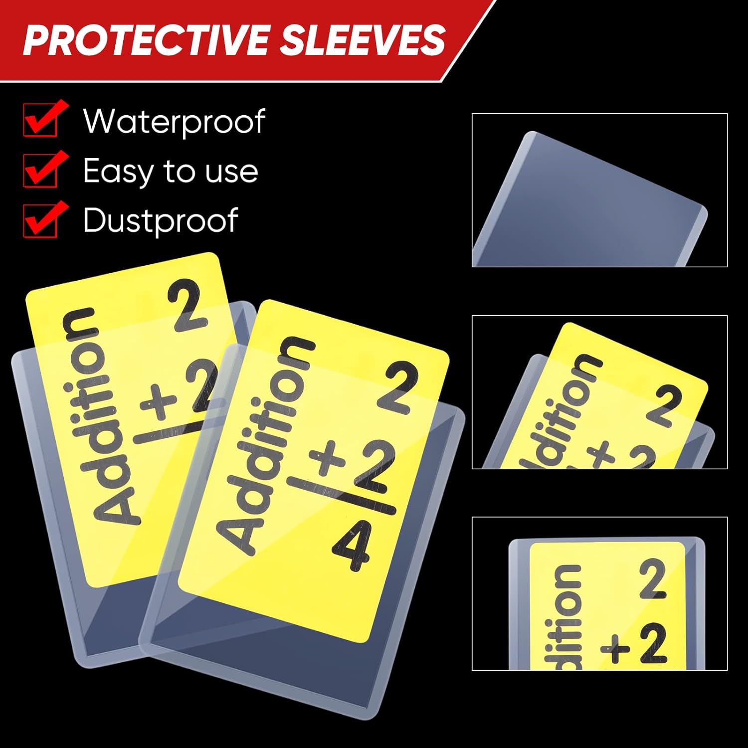 400 Pieces Clear 3 x 4 Inches Hard Plastic Card Protector Card Holder H50092