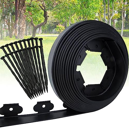 Brown 20Ft Plastic Garden Edging with Ground Stakes R883