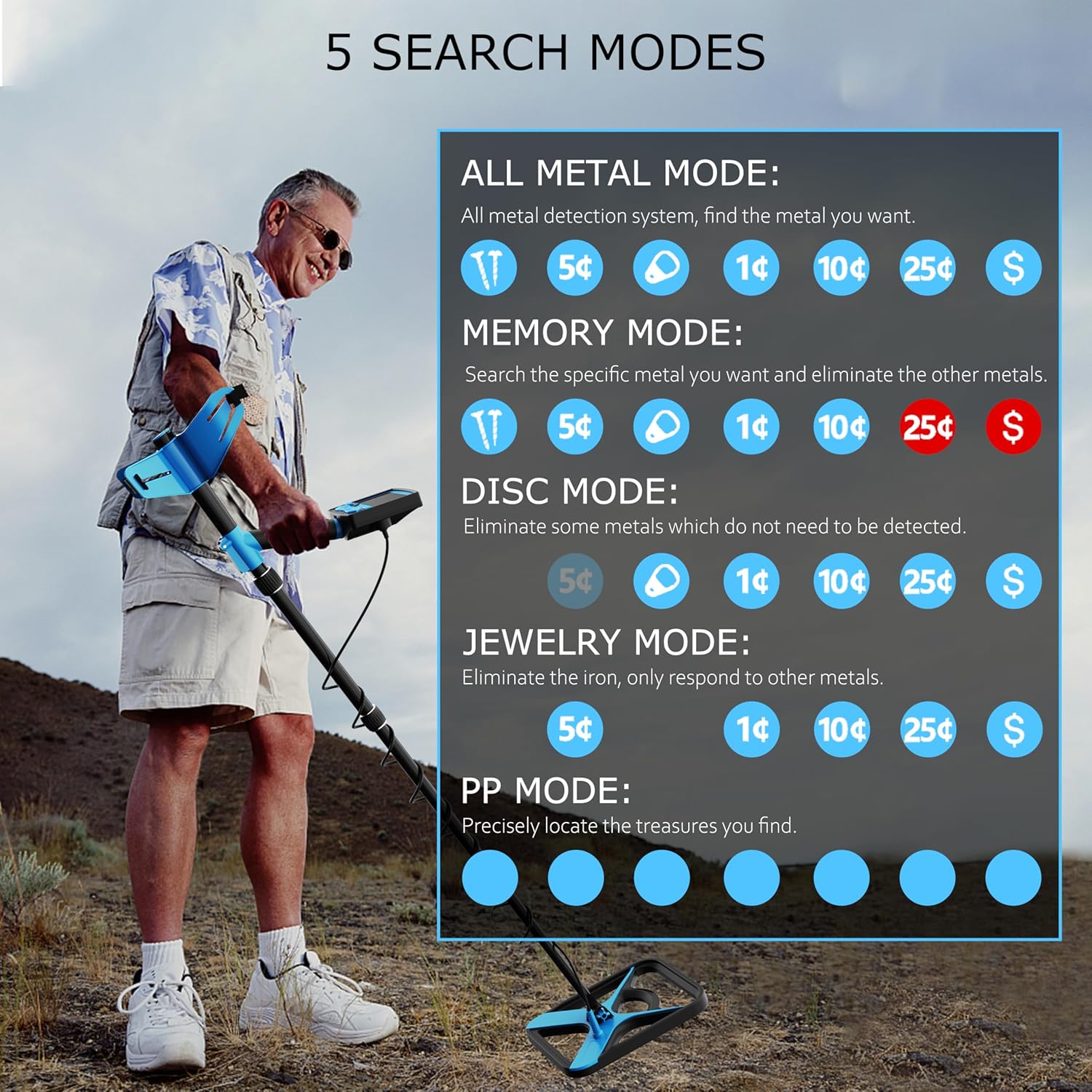 12 Inch IP68 Coil Waterproof Metal Detector G8493
