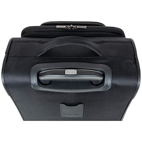 Black 20-Inch Lightweight Softside Expandable 8-Wheel Spinner Luggage Y2194