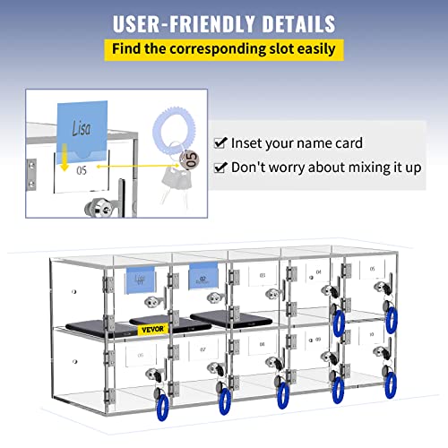 20 Slots Acrylic Wall-Mounted Cabinet with Door Locks and Keys Z2861