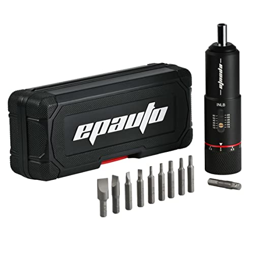Black 10 to 65 inch-pound Torque Screwdriver Wrench with 10 Bits Set E1580