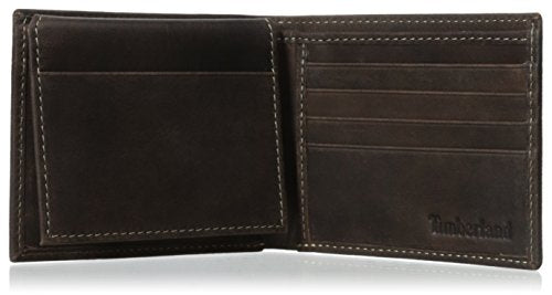 Black Leather Wallet with Attached Flip Pocket B25425