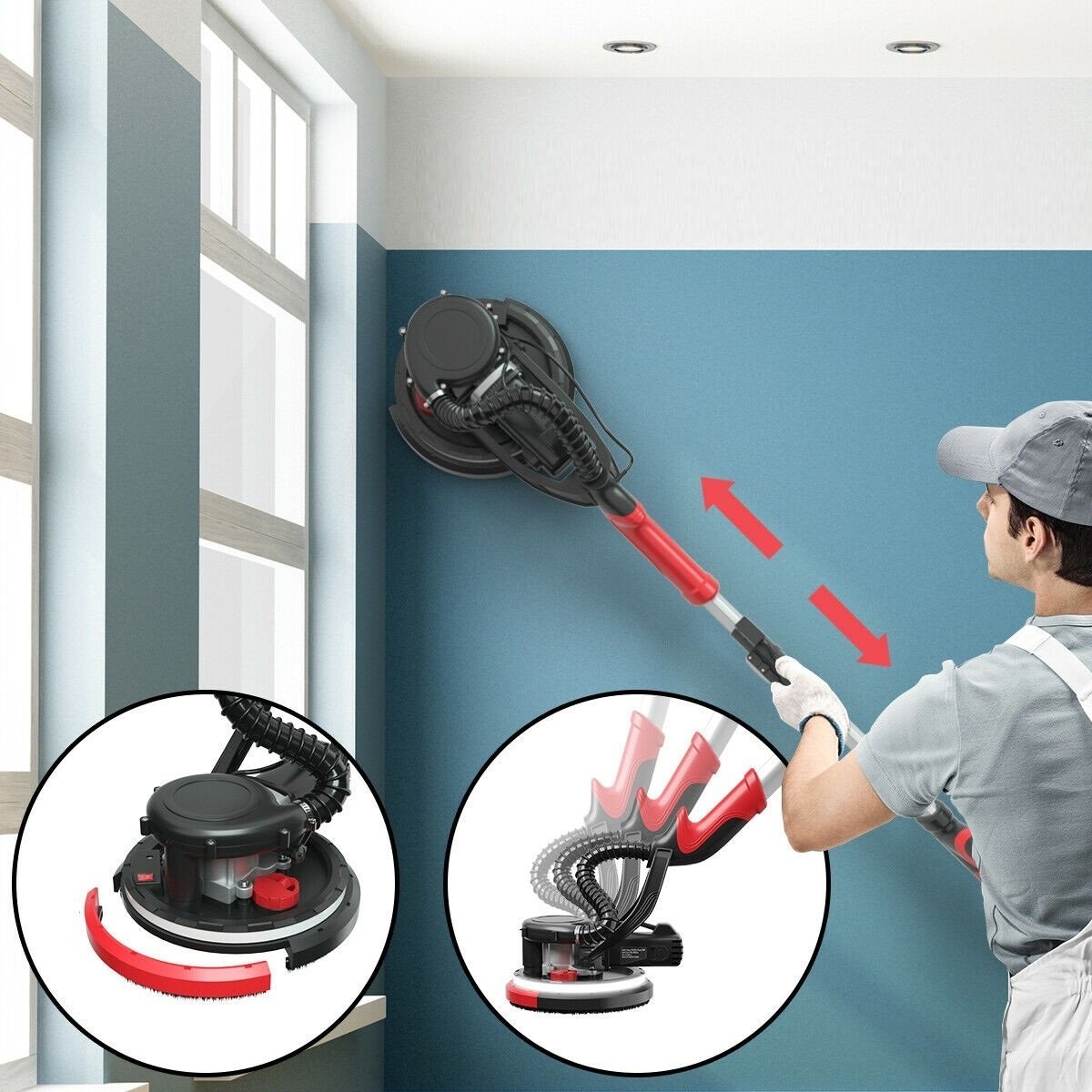 9′′ Electric Drywall Ceiling Pole Sander with LED N189477