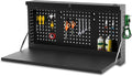Metal Wall Mounted Folding Workbench with Pegboards (Black) K281349