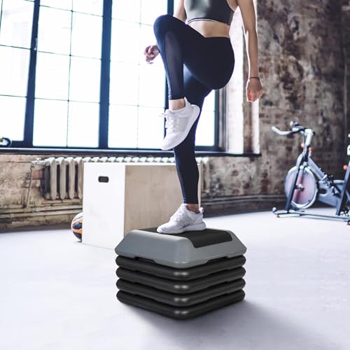 Aerobic Step Exercise Platform with 4 Risers Adjustable Height 4"-6''-8''-10''-12" E159