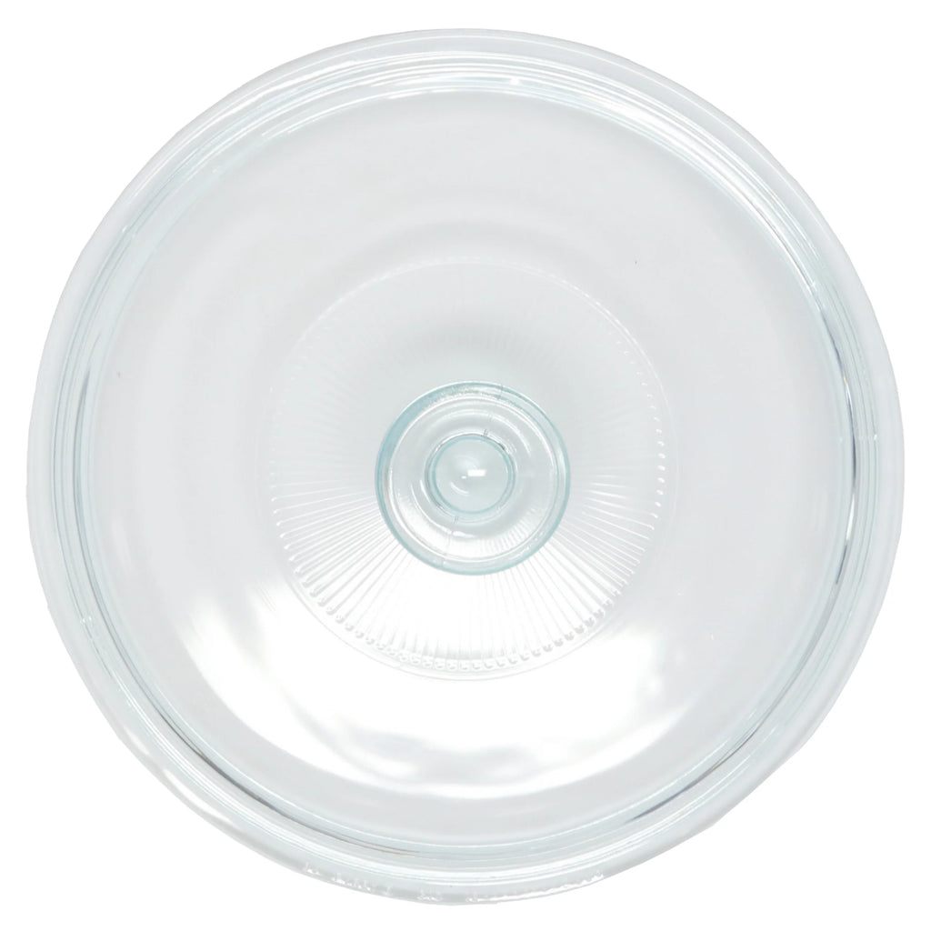 2.5qt French White Clear Fluted Round Glass Lid (4-Pack) R68518