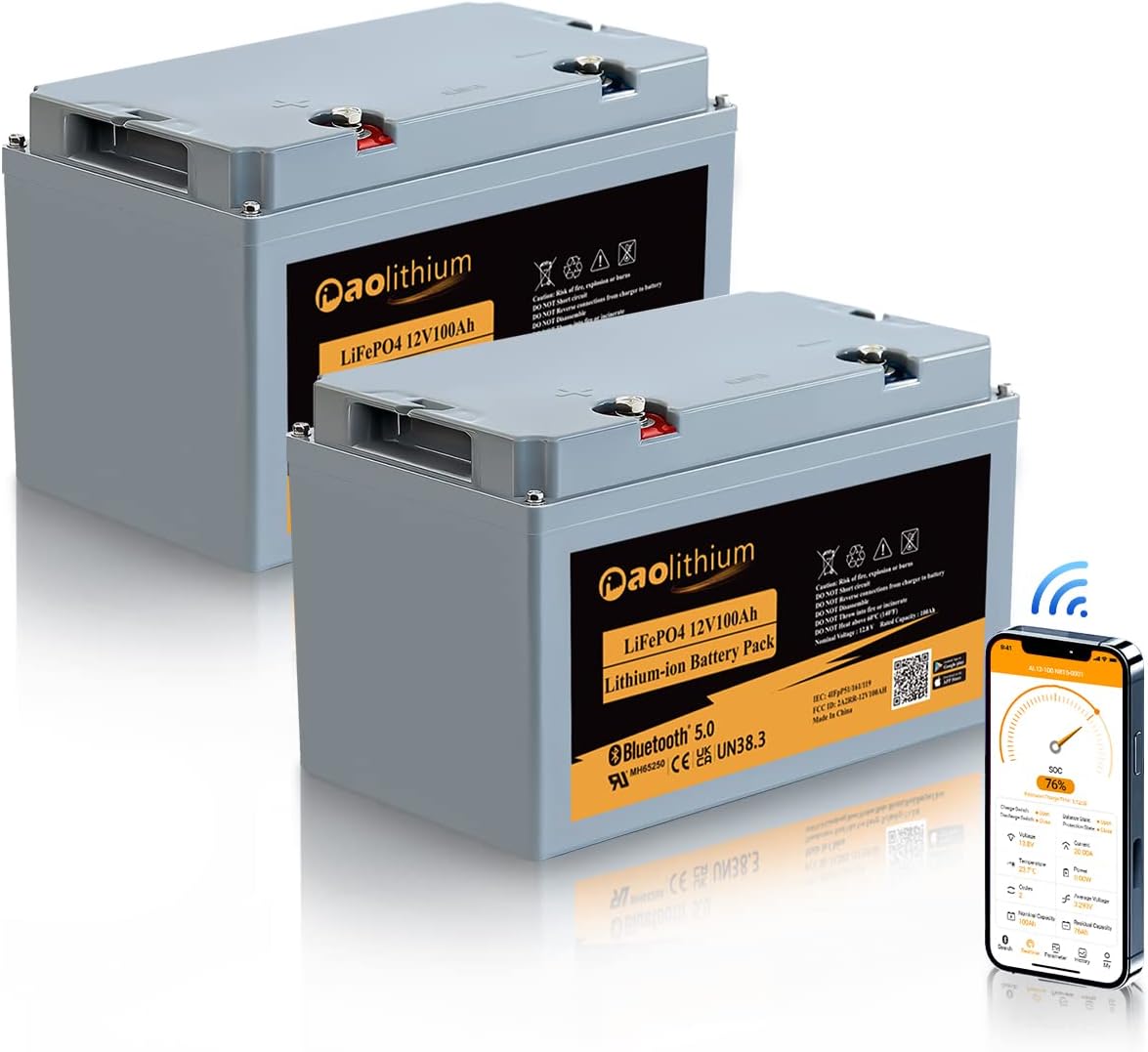 100ah 12V LiFePO4 Battery with Bluetooth L742060