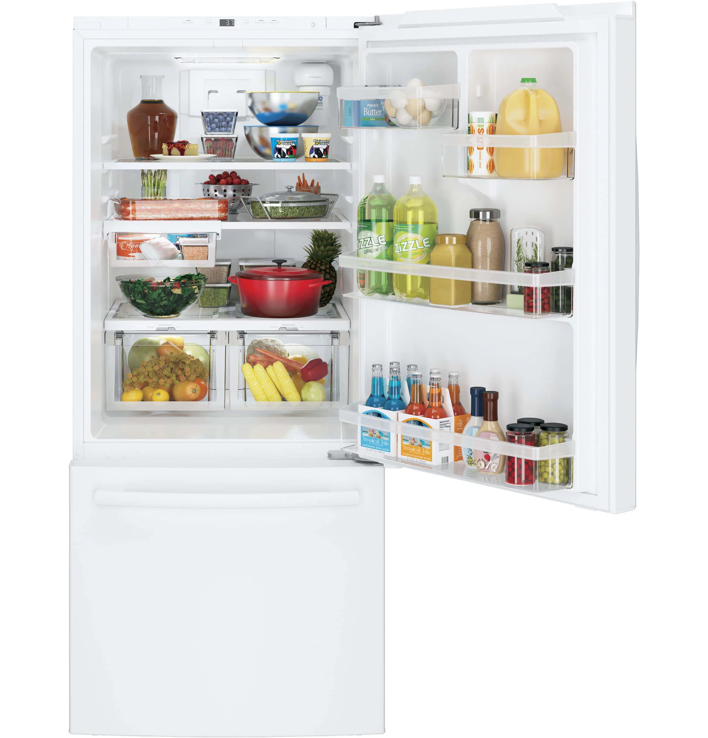 White 30 Inch Bottom Freezer Refrigerator T3165