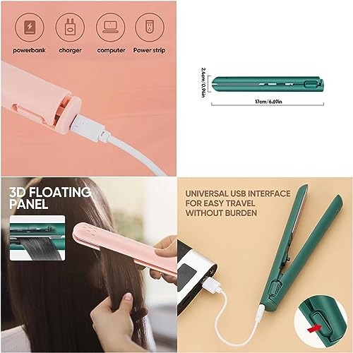 Mini Dual Purpose Curling Iron, USB Rechargeable Cordless Curling Iron (Blue) A4738