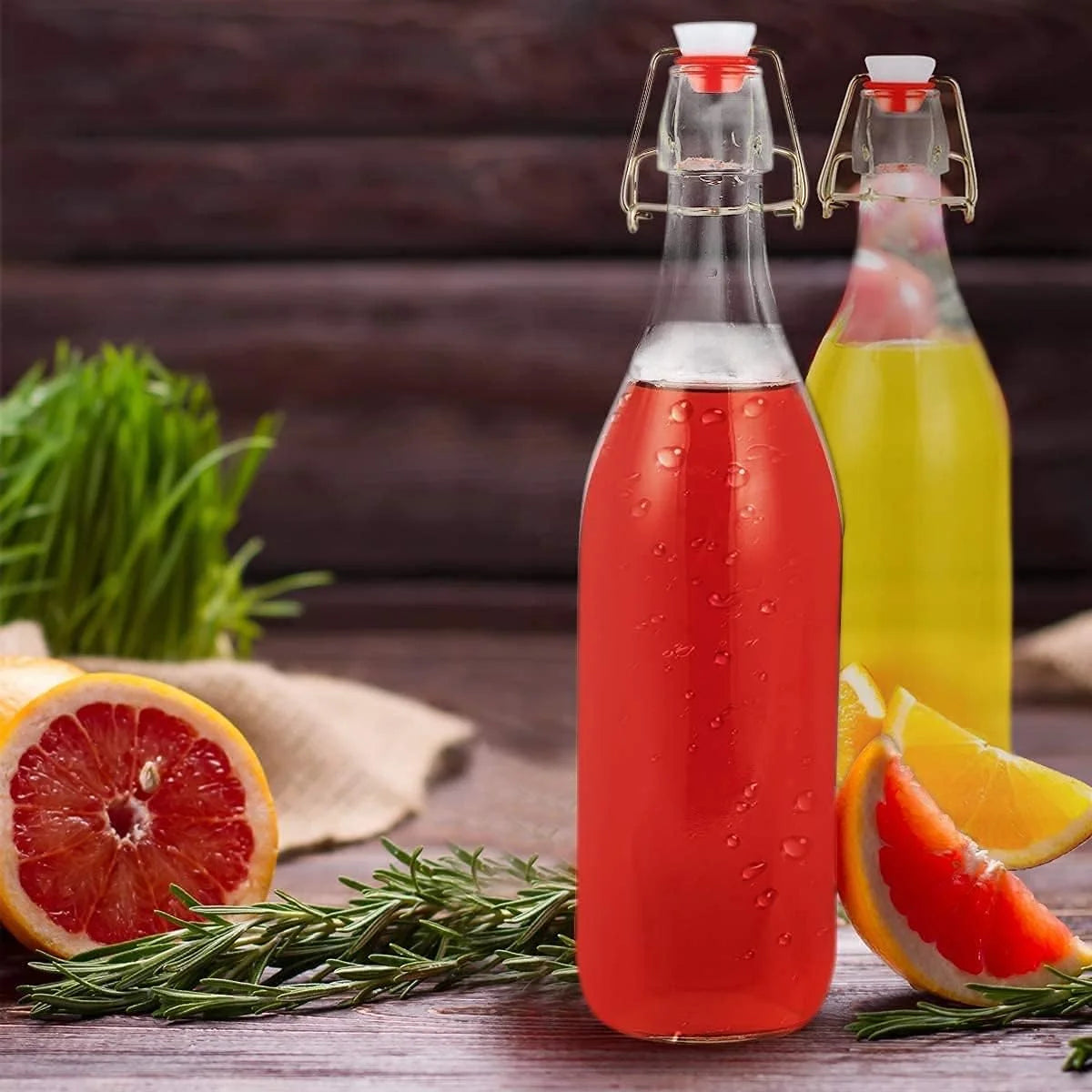 Clear Glass Bottle With Stopper, 33 3/4 oz. H546348