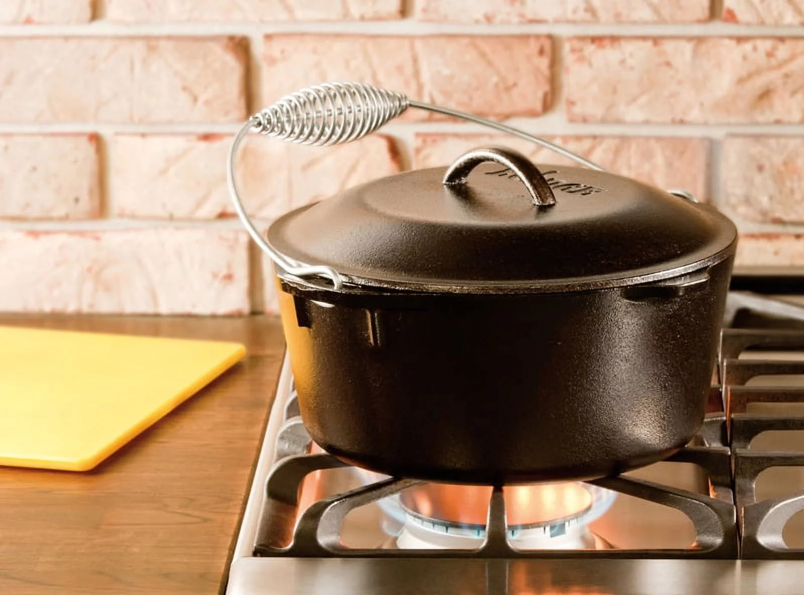 Cast Iron 5 Quart Seasoned Dutch Oven with Bail Handle F182160