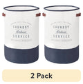 Ivory/Grey Canvas Laundry Hamper, 16" x 25" T950251