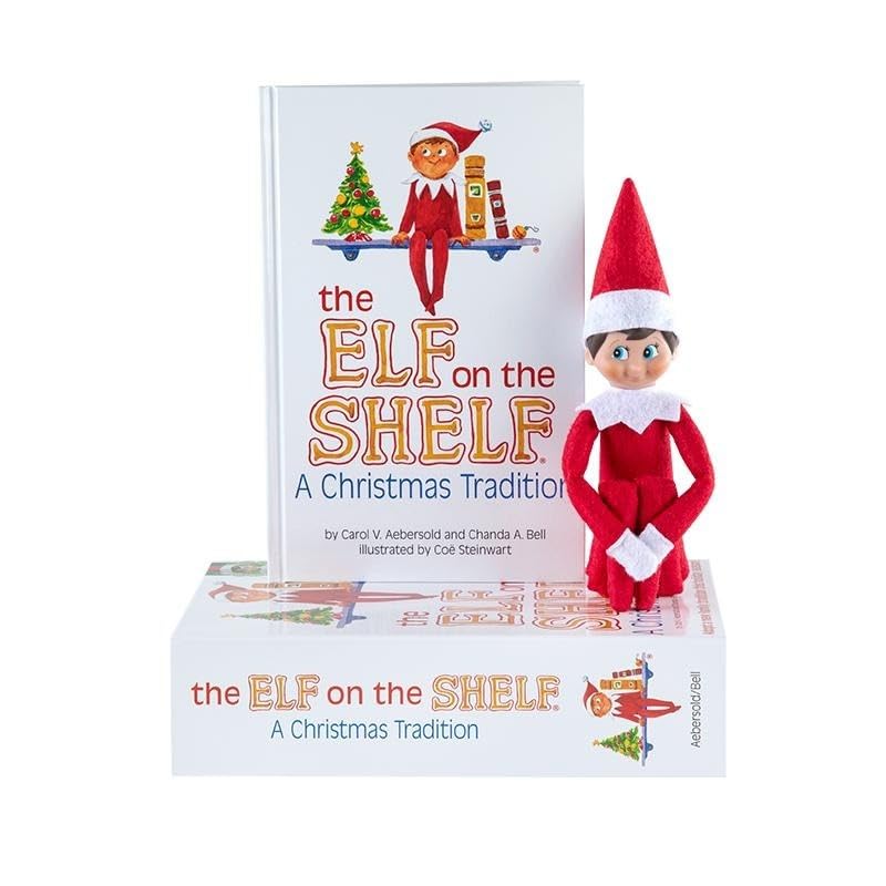 Christmas Tradition Box Set with Elf (Light Tone Boy), Story Book and Cocoa to Go Barista Accessory Set D411