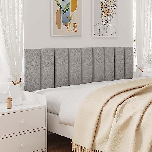Gray 3D Soundproof Wall Panels Full Size Headboard (6 Panels, 10" x 24") Z4956