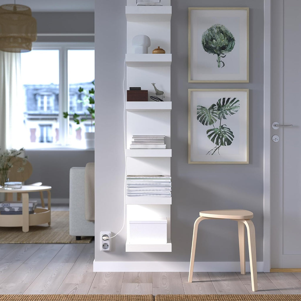 White Wall Shelf Unit, 30x190 cm U3211