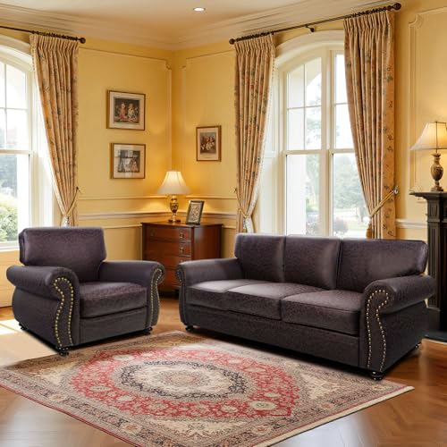 3-Seater Sofa with Removable Cover and Solid Wood Frame J494204
