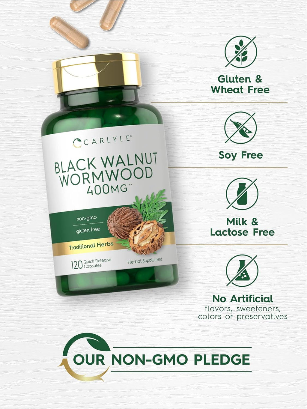 Black Walnut Wormwood 120 Capsules Herbal Complex N342412