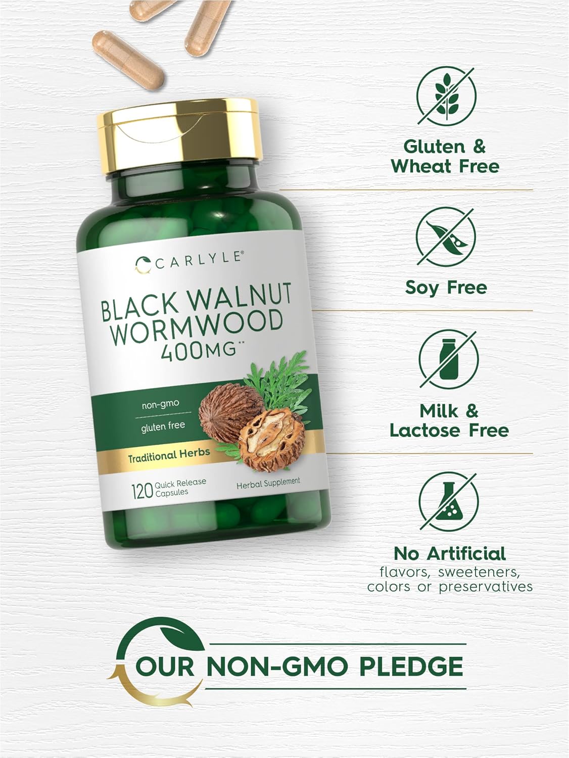 Black Walnut Wormwood 120 Capsules Herbal Complex N342412