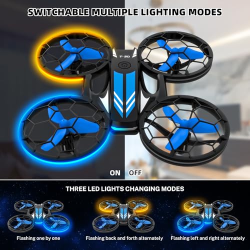 Mini Drones RC Drone Quadcopter with LED Light, 3 Batteries Y1827
