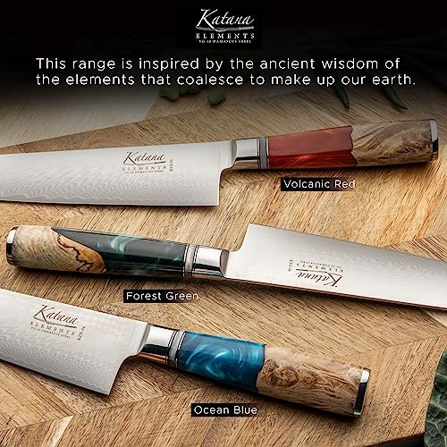 9 Piece Knife Block Set with Damascus Steel Blades E34247