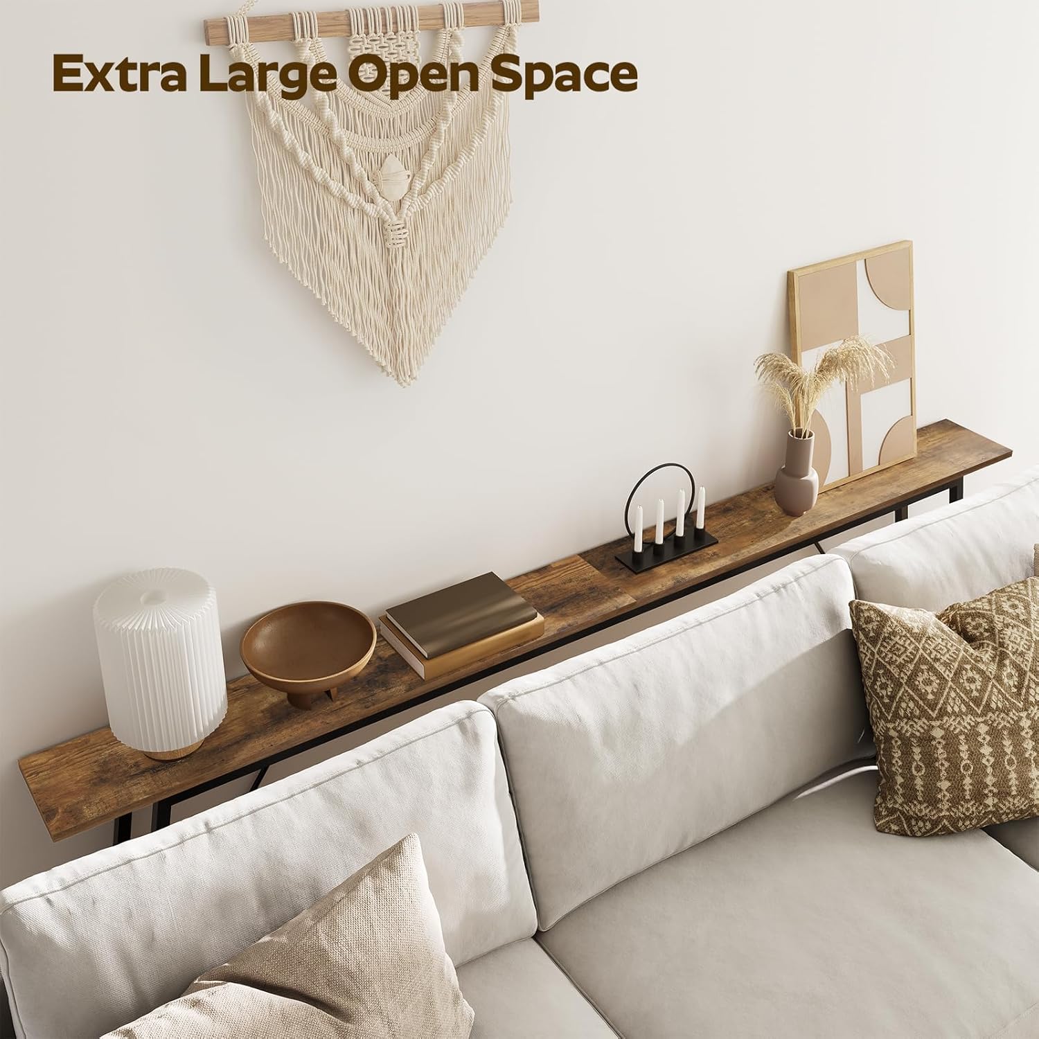 Rustic Brown and Black Console Table E79873